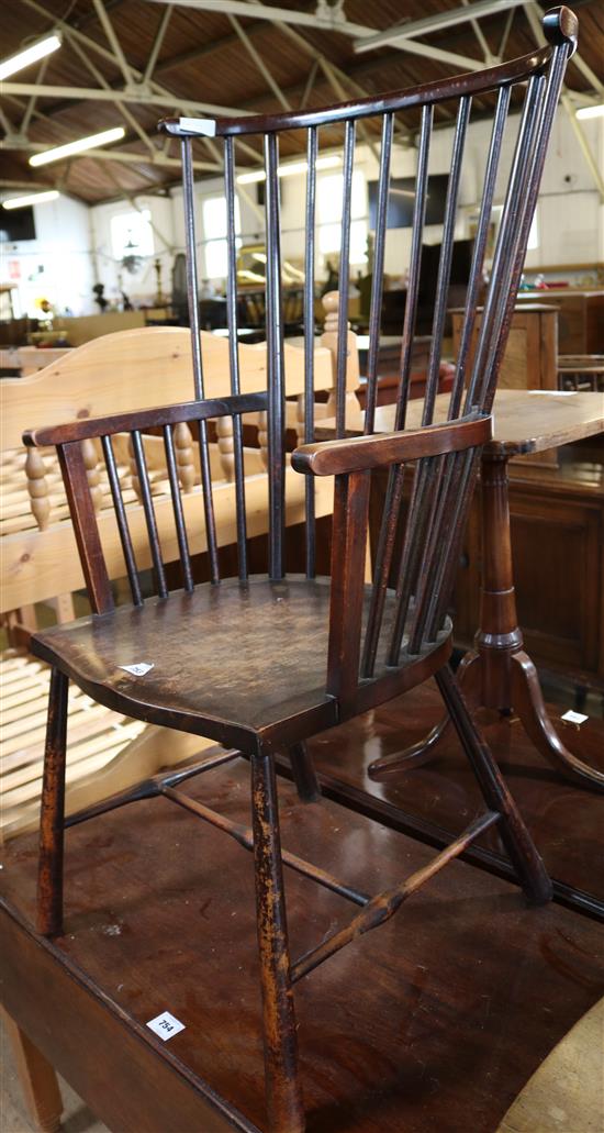 19th century Welsh Comb back chair(-)